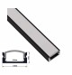 perfil Negro aluminio superficiel para tira de led 2METROS