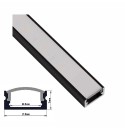 perfil Negro aluminio superficiel para tira de led 2METROS con difusor