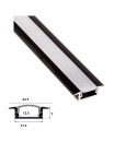 perfil Negro aluminio empotrar para tira de led 2 METROS con difusor