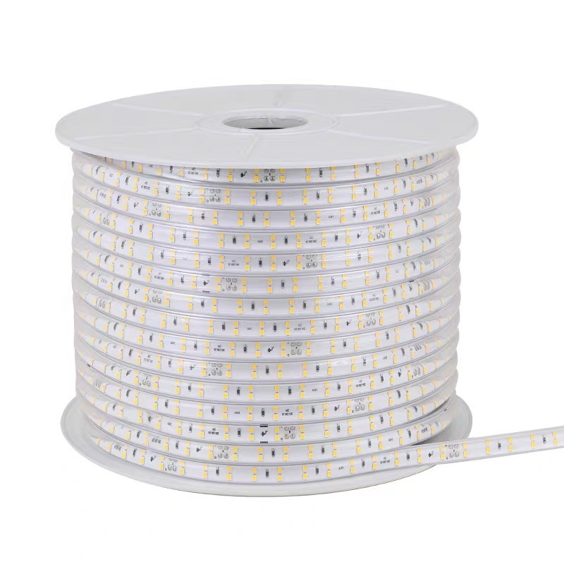 bobina de tira led COB 220v corte cada 50cm 288leds/m 50metros 10w/m BLANCA  FRIA (CONEXION INCLUIDO) 