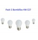 Pack 5 Bombilla Led 4W E27