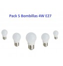 Pack 5 Bombilla Led 4W E27