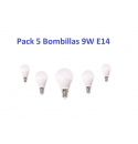 Pack 5 Bombillas Led 9W E14