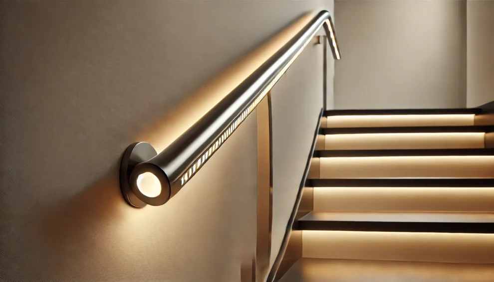 Escaleras Voladas con Pasamanos Iluminado con LED