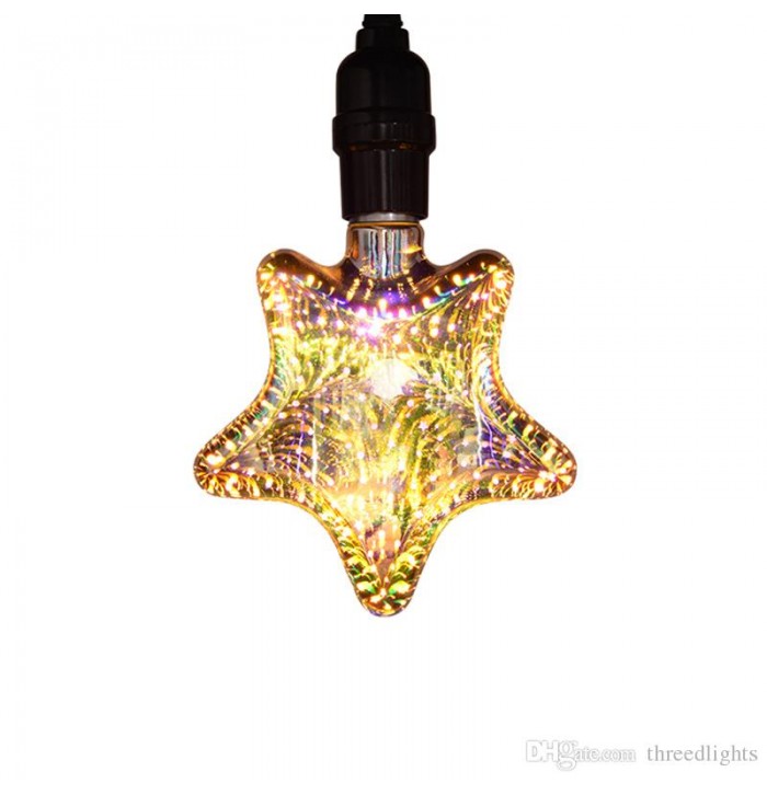 Bombilla 3D Led Coloridad Estrella E27