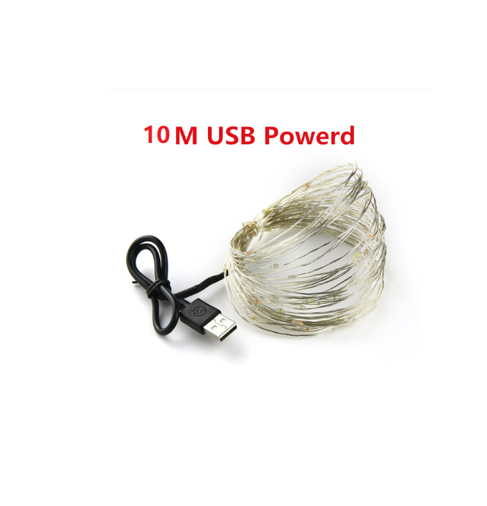 Cadena de luz led USB 10M Exterior