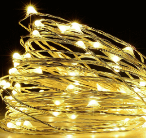 Luces Navidad Micro Led Decoración  Bateria 10M    Amarilla