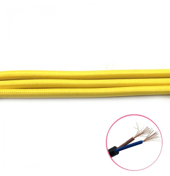 cable trenzado tela 2x0.75mm( vender a metro) AMARILLO