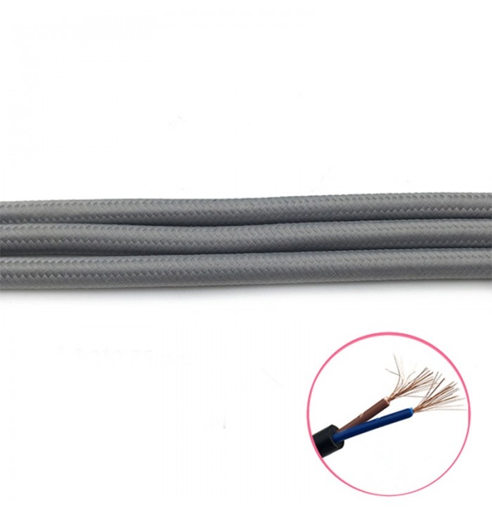 cable trenzado tela 2x0.75mm( vender a metro) GRIS