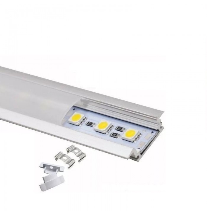 perfil aluminio empotrable para tira led 2metros