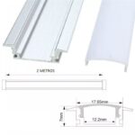 perfil aluminio empotrable para tira led 2metros