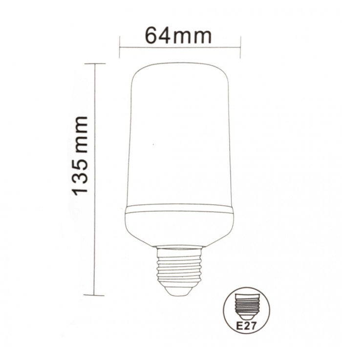 BOMBILLA LED GRANDE E27 5W EFECTO LLAMA PARA DECORACION