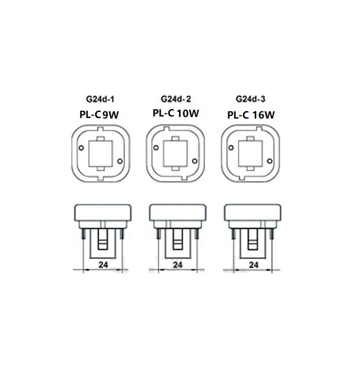 bombilla led G24d--1 PL-C 9W 6500K 2PIN