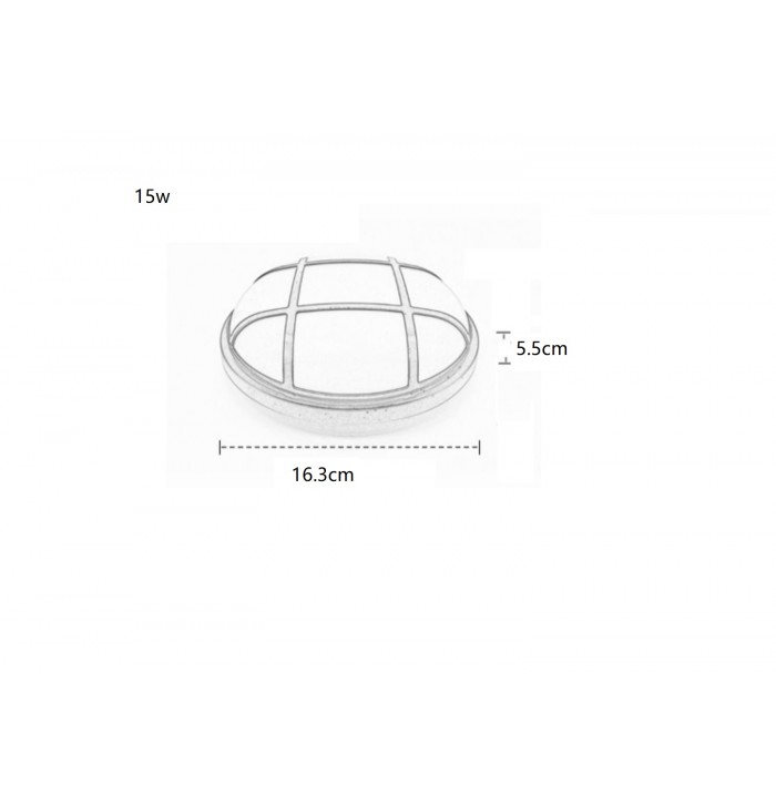 Aplique Plafón LED Circular Exterior 15W 1350LM IP65 6500k raya balnco