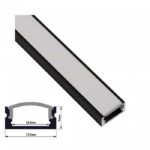 perfil Negro aluminio superficiel para tira de led 2METROS