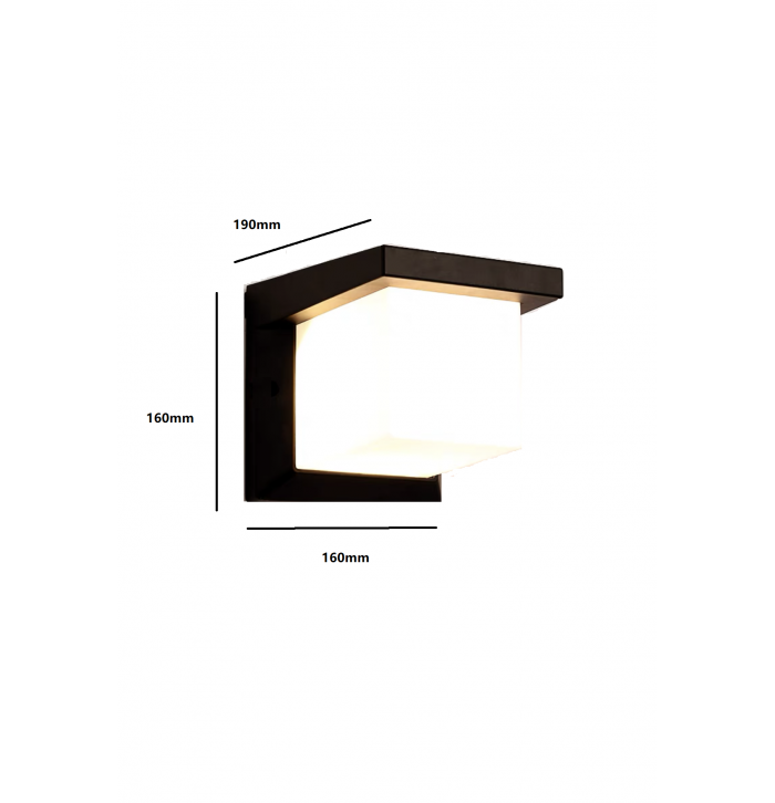 aolique de pared exterior negro 12w 3000k ip65