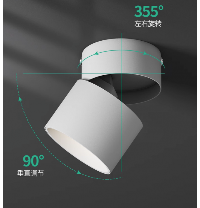 foco led decorativas luz descendente de ángulo ajustable de 10w