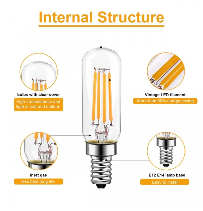 bombilla led filamento T25 6W E14 220V 2700K NO REGULABLE