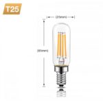 bombilla led filamento T25 6W E14 220V 2700K NO REGULABLE