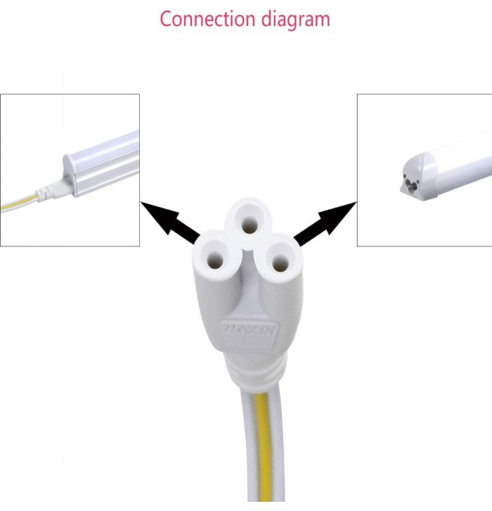 T5 T8 Conector de cable LED con enchufe sin interruptor . para tubo de luz LED T5 T8 Cable de extensión integrado