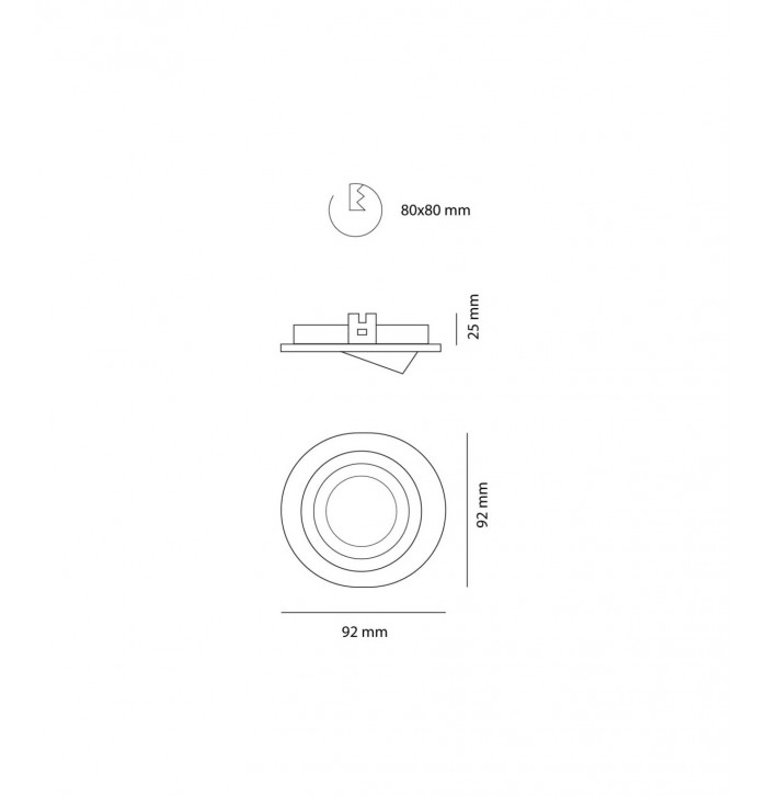 aro downlinht redondo blanco aluminio Orientable para bombilla led dicroica gu10/mr16 CORTE 80mm