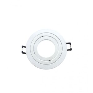 aro downlinht redondo blanco aluminio Orientable para bombilla led dicroica gu10/mr16 CORTE 80mm