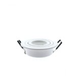 aro downlinht redondo blanco aluminio Orientable para bombilla led dicroica gu10/mr16 CORTE 80mm