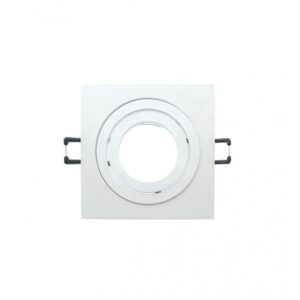 aro downlinht CUADRADO blanco aluminio Orientable para bombilla led dicroica gu10/mr16 CORTE 80mm