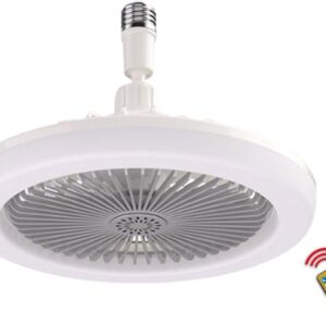 Ventilador Luz Techo E27 con mando, 24.5cm 3 Velocidades  3 Luces Ajustables CCT  gris