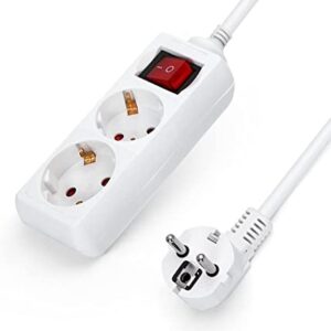 Base múltiple con interruptor de 2 tomas de 1.5metros 16A 250V