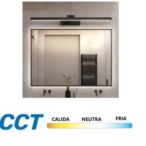 Aplique led para espejo baño 12w negro 3CCT 6500k 4000k 3000k ajustable