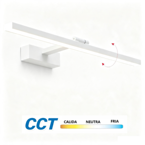 Aplique led para espejo baño 60cm 12w LUZ 3CCT 6500k 4000k 3000k ajustable