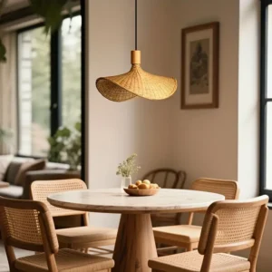 lampara techo bambu colgante decorativa 320mm