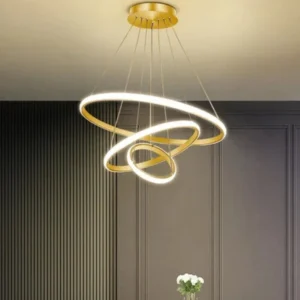 lampara techo  colgante  3 circulo 3cct con mando