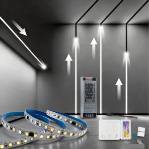 PACK Tira led 24V 10metros flujo de agua 6500K+ controlador 50A + transformador 24v 200w