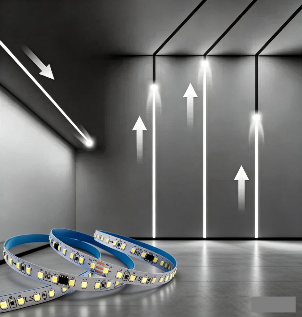tira led 24v 6500k flujo de agua ,running water 10metros 120d SMD2835 10MM 90w/10m