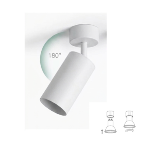 foco de techo superficiel para bombilla GU10 blanco  METAL  (NO INCLUIDO BOMBILLA)