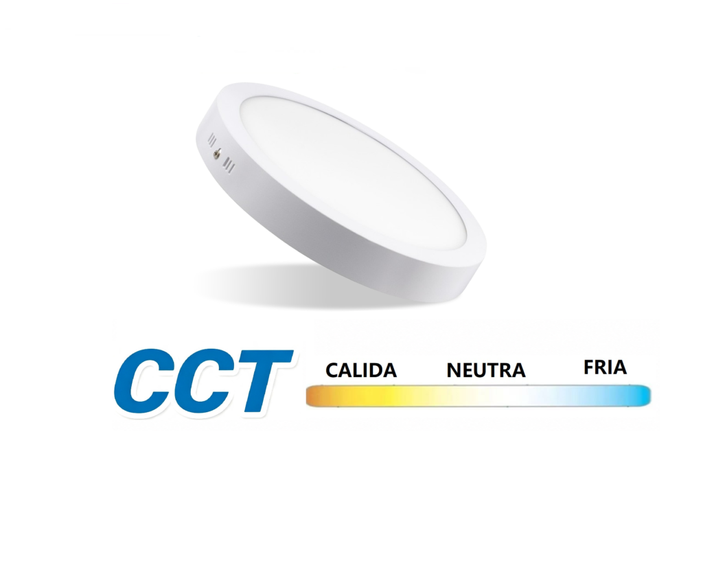 panel led techo 24W superficiel redondo 3CCT Ajustable 6500k 4000k 3000k 1920LM