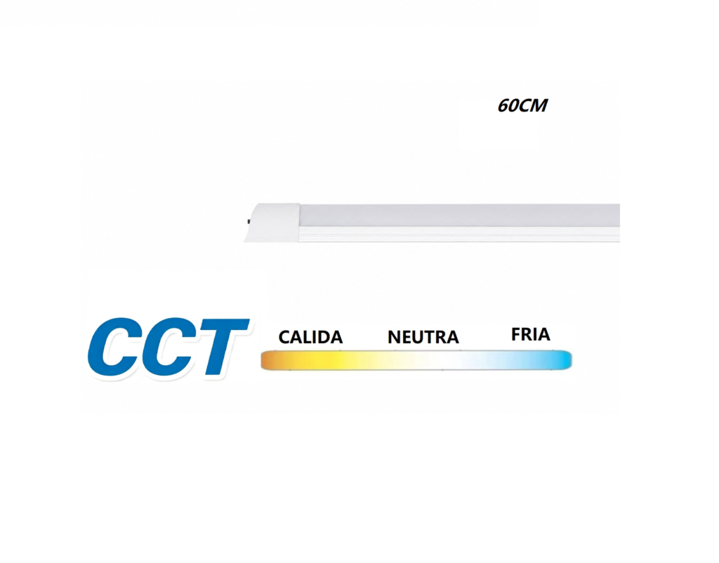pantalla led/ regleta led 60cm 20w 3CCT ajustable 6500k 4000k 3000k 1800LM